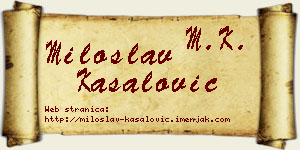 Miloslav Kasalović vizit kartica